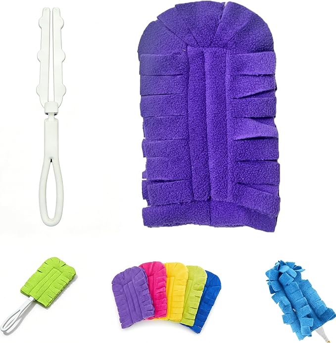 Duster Refills Reusable, 360° Electrostatic Duster Refills - The Sustainable Choice for A Dust-Free Home - Washable Reusable Duster Refills with Microfiber Dusting Heads for Home Cleaning (Purple)