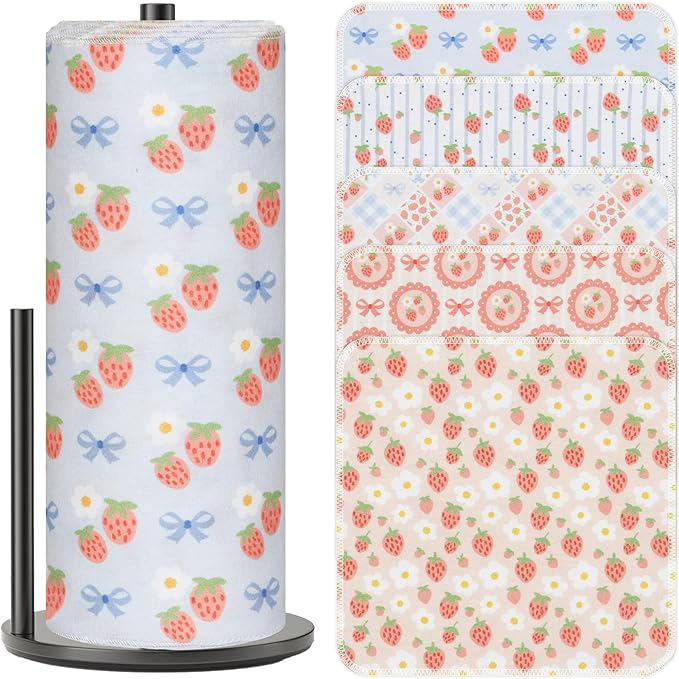 25 Pack Reusable Tissue Paperless Towel Roll Washable Cotton for Kitchen Towels Zero Waste Products Replacement Tissue (RT-G)