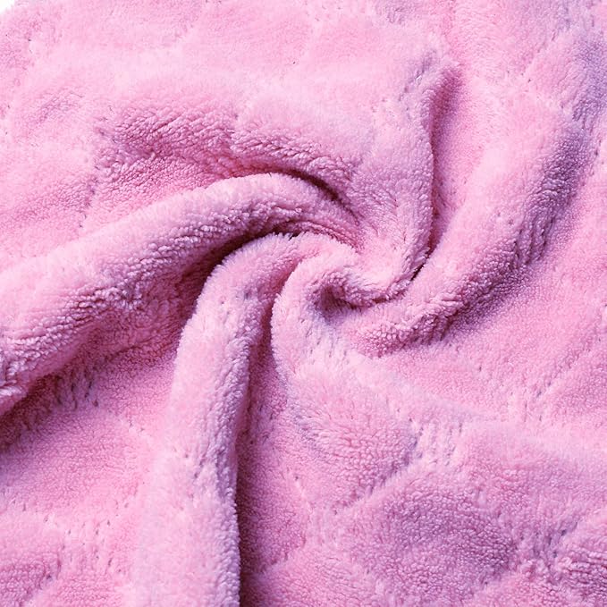 kimteny 12 Pack Dish Towels, 10x10 in Premium Dish Cloths, Super Absorbent Kitchen Towels Coral Velvet Dishcloths Nonstick Oil Fast Drying Washcloths (Purple-Grey)