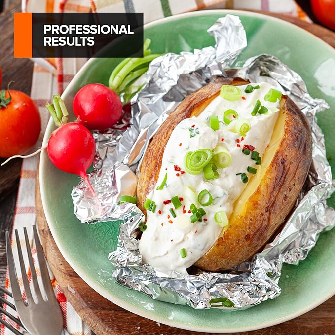 500 Count Pre-Cut Deli Aluminum Foil Sheets, 12” Heavy Duty Pop Up Sheets for Restaurant, Disposable Foil Sheets for Food, Tin Sheets for Burrito, Hot Dog or Sandwich, Stock Your Home