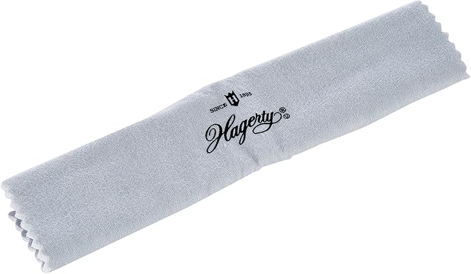 Hagerty Jewelry Polishing Cloth, for Sterling Silver, Gold, Platinum - Safe on Necklaces, Rings, Bracelets, Made in USA, Kosher Certified, 12 in. x 15 in.