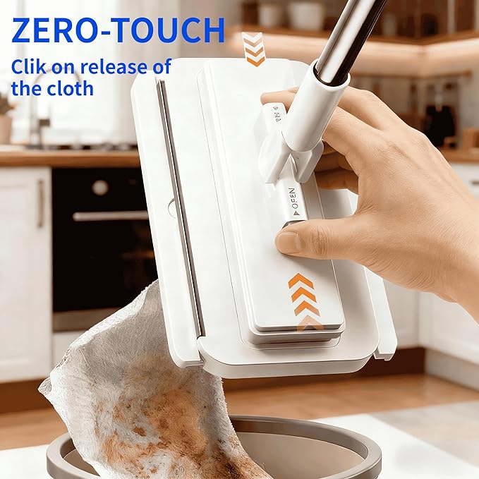 2026 New Mini Disposable Dust Mop with 20 Dry Wet Disposable Pads No-Touch Dirty Cleaning Dust Mop , Multi Surface Floor Mopping and Sweeping for House Wall Bathroom Corners