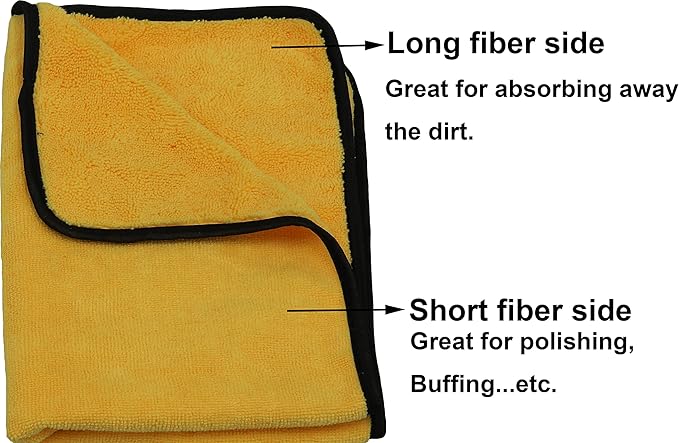 Simple Houseware Professional Grade Microfiber Towels for Car, 16" x 16", 12 Pack, 440 GSM