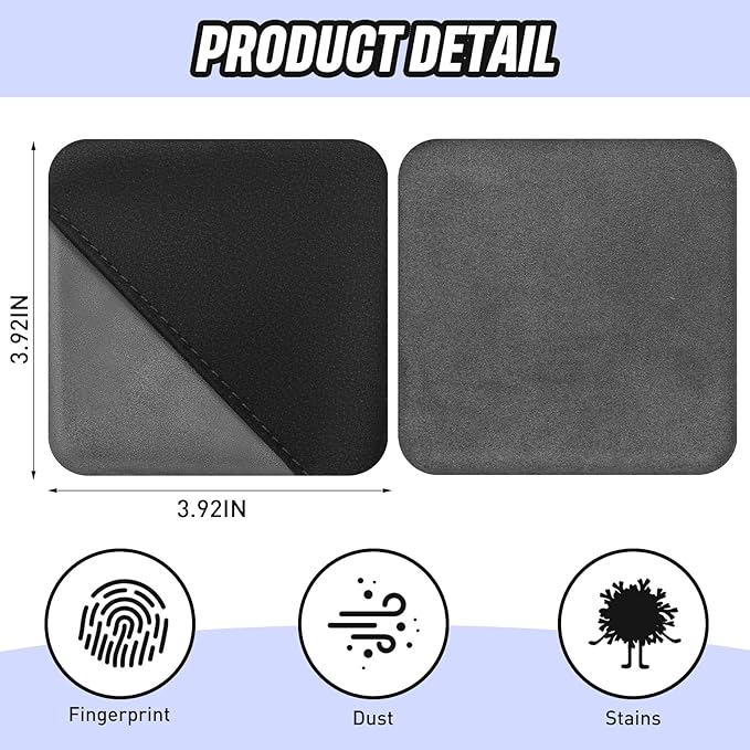 4 Pcs Car Screen Cleaner Car Touch Microfiber Screen Cleaner Cloth Cleaning Wipes Interior Pad for Vehicle Dashboard LCD Accessories 4.13×4.13 Inches(Square)