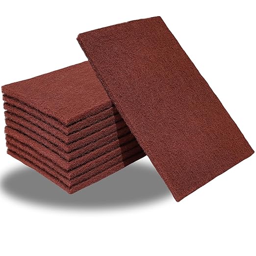 10 Pack 6" x 9" 400 Grit General Purpose Scuff Pads for Scuffing, Scouring, Sanding, Paint Primer Prep Adhesion Scratch - Surface Preparation Automotive Car Auto Body Woodworking (Red)