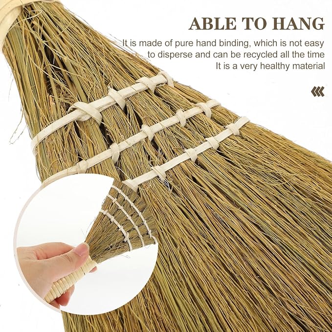 Witch Altar Broom, Wicca Brush DIY Craft Jewelry Making Pendant Wiccan Ritual Broom Altar Witches Broom Handmade Mane Broomstick for Ceremonial Wall Decor 25.5cm