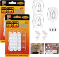 Ainiv 2-Packs Large Light Clips, Damage Free Hanging String Light Hooks with Adhesive Strips, Clear Wall Clip for Indoor Outdoor Hanging Light Xmas Decor and Cables, 12 Clear Clips and 12 Strips