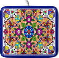 Mexican Talavera Dish Drying Mat Navy Blue Microfiber Dish Drain Pad for Kitchen Decor