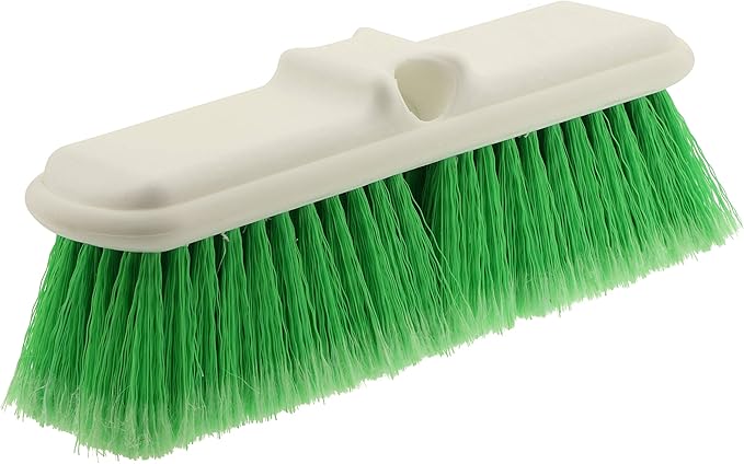 HI-TECH Industries 10" Bi-Level Flagged Super Soft Brush – Gentle Nylon Bristles – Crimped for Extra Cleaning Power – Threaded Handle Hole – Ideal for Trucks, SUVs, Boats, & Large Vehicles