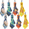 Glasses Cleaning Cloth, Family Pack Microfiber Eye Glass Clean Cloths Cleaner Keychain for Eyeglasses, Eyeglasses Wipes Screens, Camera Lenses-World Classic Art Design Double Sided Printing 8PCS