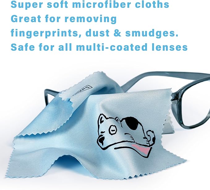 Microfiber Cleaning Cloth - Microfiber Cloth Fabric Wipe for Cleaner Lens, Eyeglasses, Phone Screen - Cute Dog Design 10-Pack, 6x6