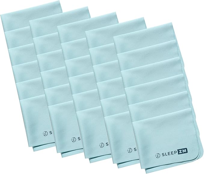 30 Pack Special Blue Light Glasses Microfiber Cleaning Cloths - Safe and Effective Cleans Lenses, Screens, Cameras, Eyeglasses, Cell Phone, LCD TV Screens and More (6X7)