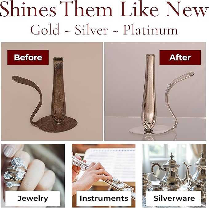 Pro Size Polishing Cleaning Cloth Made in USA for Gold, Silver, Platinum. Pure Cotton Eco Friendly Tarnish Remover Cleaner Large 11 x 14 Inch. Shines Jewelry Like New. Cleans Coins Watches Silverware