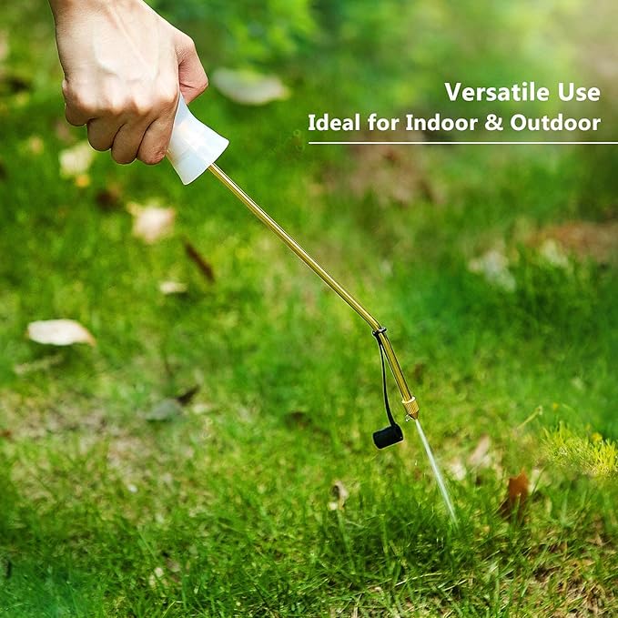 Powder Duster, Large Diatomaceous Earth Bulb Duster Applicator with Long Copper Tube Garden Puffer Duster for Multi Purpose Indoor and Outdoor Use (White)
