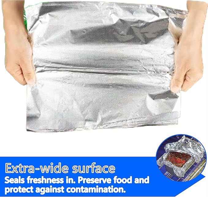 Box of 500 - Pre-Cut 9" Aluminum Foil Sheets - 9x10" Wide & Heat-Tolerant Deli Foil Sheets, 100% Aluminum, Ideal for Food Wrapping, Grilling & Freezing, Convenient Dispenser