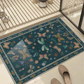 2x3 Washable Rug,Small Door Mat Floral Entryway Rug, Boho Front Door Mat, Bath Rug,Non Slip Area Rugs, Low Pile Throw Accent Carpet for Indoor Entrance, Bathroom and Kitchen(Teal 2x3ft)