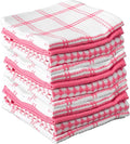 T-Fal Premium Waffle Dish Cloths: Highly Absorbent, Super Soft Long Lasting - 100% Cotton, 12"x13" Towel for Cleaning & Drying, (12-Pack), Pink