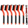 6 Pieces Nylon Brush Set, Nylon bristles for Cleaning Welding Slag and Rust,Scratch Brush with Mini Head & Hanging Hole for Everyday Cleaning
