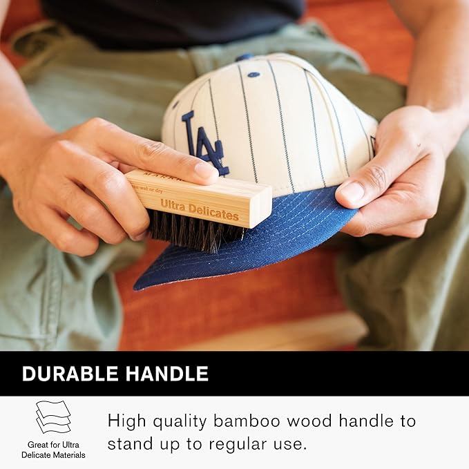 Jason Markk Ultra Delicate Shoe & Hat Cleaning Brush, Soft Bristles and Bamboo Wood, Sneaker Care, Extra Gentle, Ideal for Footwear, Safe for Wool, Cotton, Felt, Polyester, and More