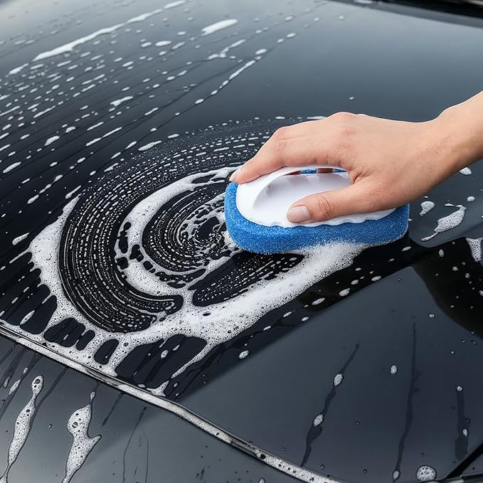 12 Pack Handled Scrubber Set, Non-Scratch Reusable Scouring Pads with Handle for Bathroom, Shower Tile, Bathtub, Pool, Kitchen & Grills Surfaces Teak Cleaner