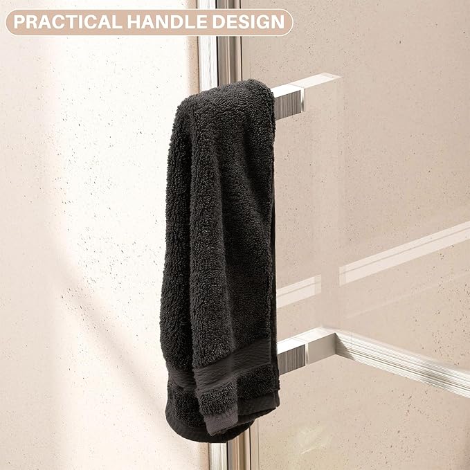 WinZo 29-30" W ×72" H Frameless Pivot Shower Door, Pivot Swing Shower Glass Doors with 1/4"(6mm) SGCC Clear Tempered Glass,Explosion-Proof Film, Reversible Installation, Brushed Nickel