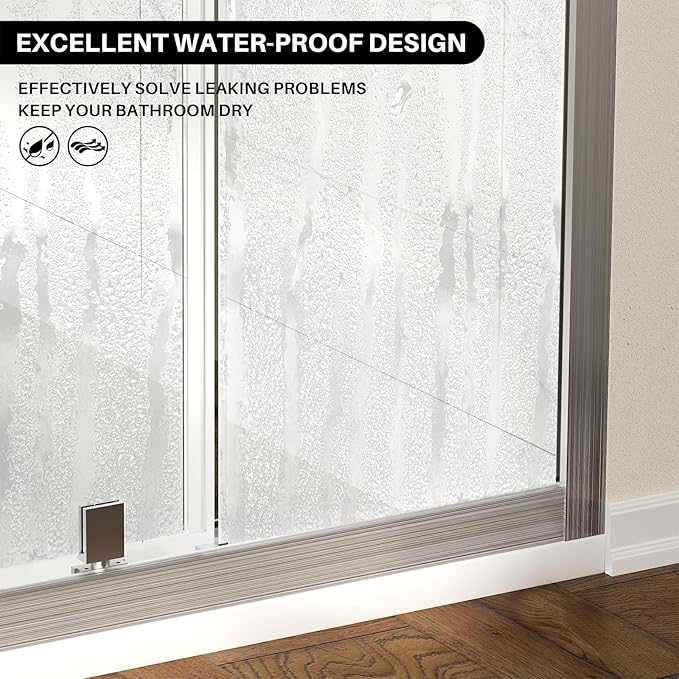 WinZo 31-32" W ×72" H Small Pivot Shower Door, 1/4"(6mm) SGCC Clear Glass Shower Door with Explosion Film, Nano Easy-Clean Coating, Reversible Installation, Brushed Nickel