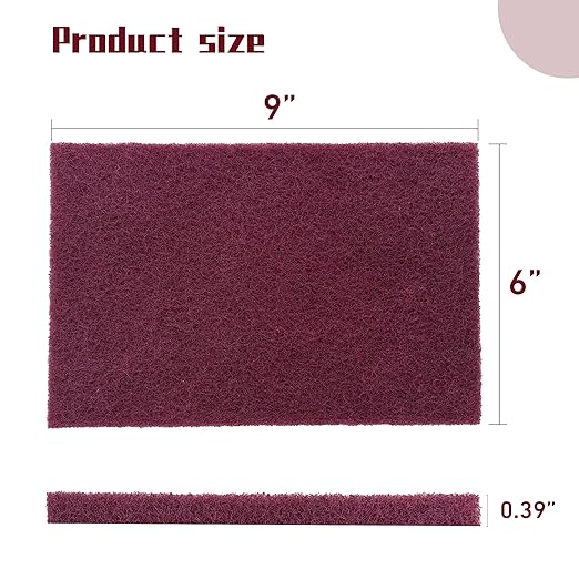 Premium 6" x 9" Scuff Pads 10 Pack, 5 Each Maroon General Purpose & 5 Each Gray Ultra Fine - Scuffing, Scouring, Sanding, Paint Primer Prep Adhesion Scratch - Surface Preparation Automotive Autobody
