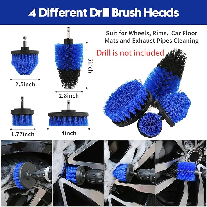 39Pcs Car Detailing Kit, Car Detailing Brush Set, Car Wash Cleaning Kit, Car Detailing Brushes, Professional Car Care Kit for Interior Exterior Wheels, Blue