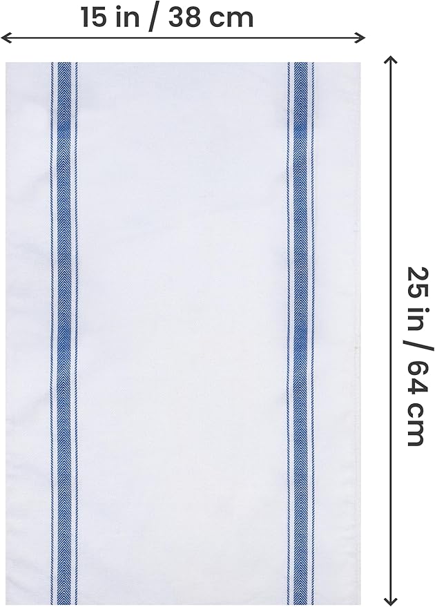 Utopia Towels Blue Dish Towels [12 Pack - 15 x 25 Inches] 100% Ring Spun Cotton Highly Absorbent & Reusable Cleaning Bar, Tea, Kitchen and Dishcloths Set - 200 GSM