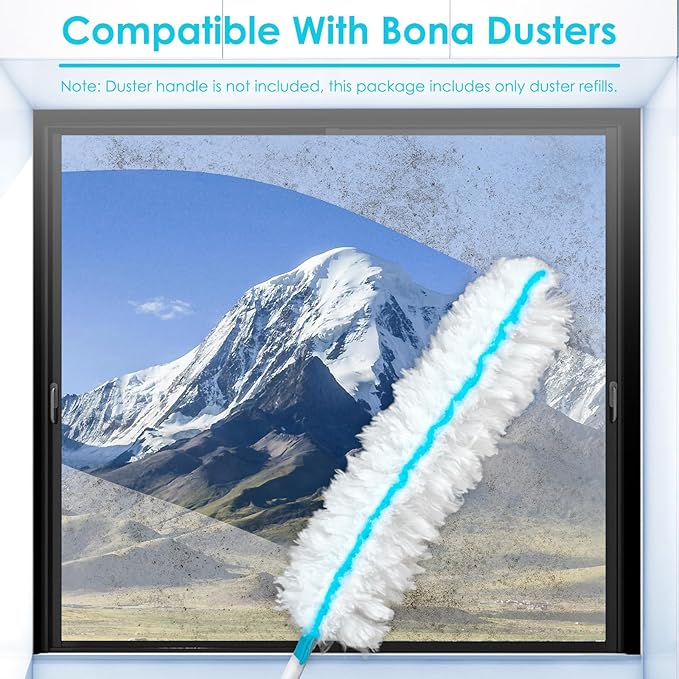(10 Count) Duster Refills Compatible with Bona Extendable Dusting Kit and The Bona Compact Dusting Kit, Disposable Dust Removal Brush Heads for Electronics, Furniture, Car Interior