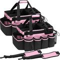 2 Large Cleaning Supplies Bags for Housekeepers for Kitchen, Pink