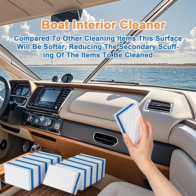 10PCS Boat Scuff Erasers - RAINFLOW Boat Wipes Boat Accessories for Women and Men Magic Cleaning Sponge for Cleaning Pads Supplies Boat Interior Cleaner Thicken Premium Magic Sponge Gifts