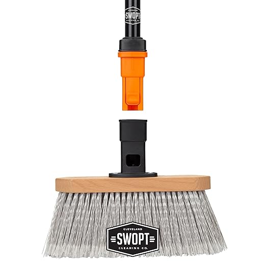 SWOPT Premium Smooth Surface Straight Broom Head — Cleaning Head Interchangeable with All SWOPT Cleaning Products for More Efficient Cleaning and Storage — Picks Up Fine Particles and Pet Hair