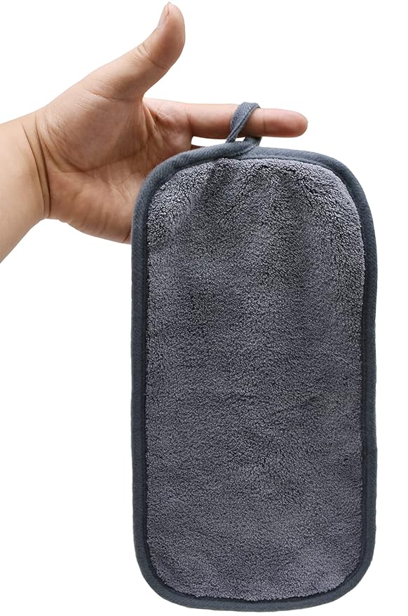 Makeup Remover Cloths for Face, Eye, Lips - Reusable Makeup Remover Pads Soft Microfiber Facial Cleansing Cloths 6 x 12 inch 6 Pack (Gray)