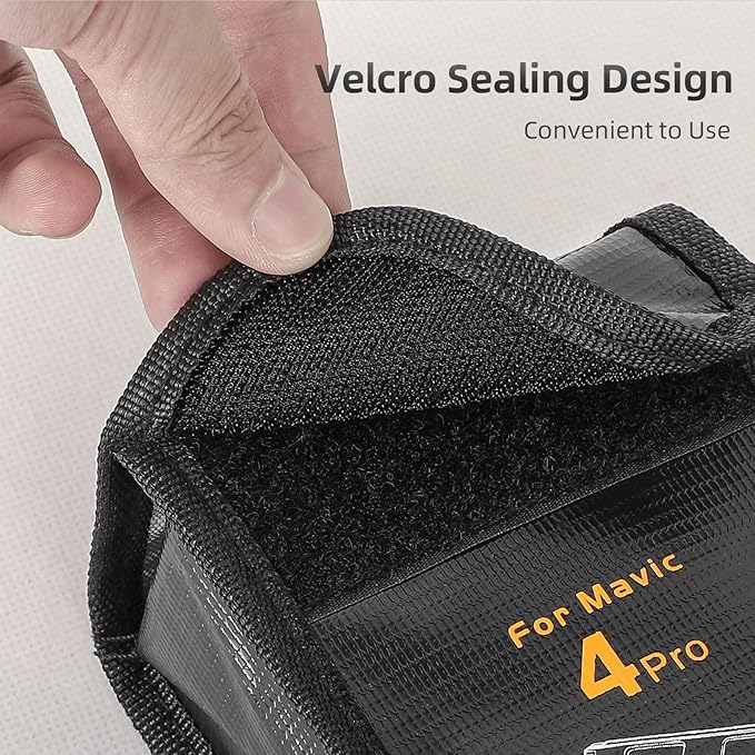 Fireproof Battery Safe Bag for DJI Mavic 4 Pro Accessories, Drone Mavic 4 Pro Battery Storage Guard Safe Pouch for Charge and Storage (For 2 batteries)