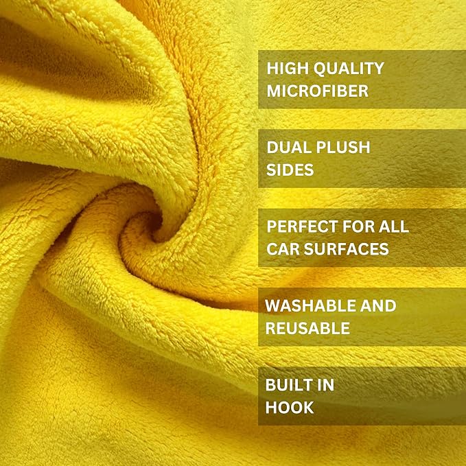 The Pro Stuff® Car Detailing Microfiber Towels - 600 GSM Thick Plush Auto Towels | Super Soft Dual-Sided for Cleaning, Washing, Buffing | Tagless, Scratch-Free, Lint Free Cloth (16"x16") | 12 Pack