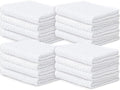 Looperry White Terry Cloth Rags (16 Pack) 16"x19" Inches Ribbed - Lint Free Dish Cloth Multipurpose Cleaning Rags for Housekeeping, Car Wash. Absorbent & Reusable Bar Mop Towels for Kitchen Cotton