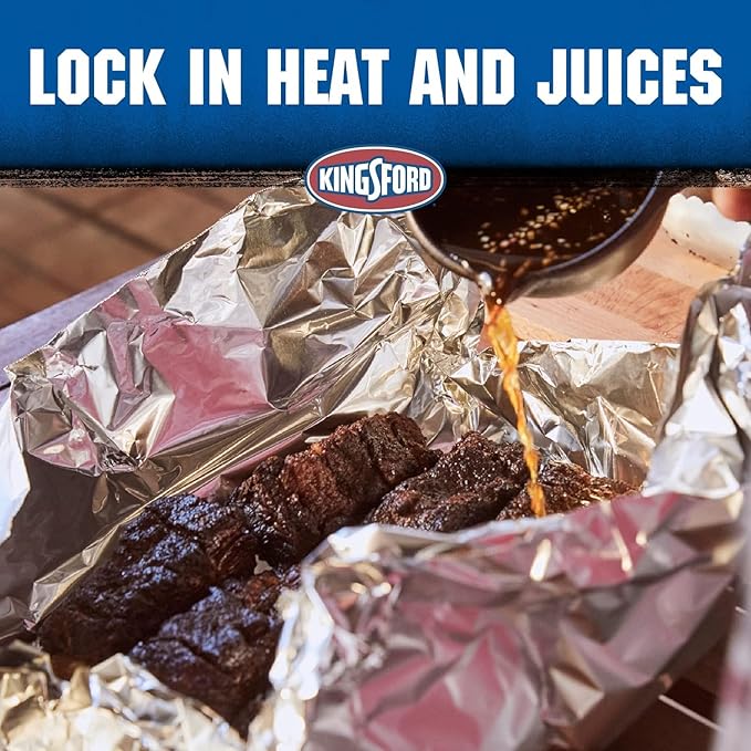 Kingsford Heavy Duty Aluminum Grilling Foil | Non-Stick Aluminum Foil for Grilling, Cooking, And Steaming | Kingsford Extra Tough Grilling Accessories - 45 Square Feet - 12 Pack