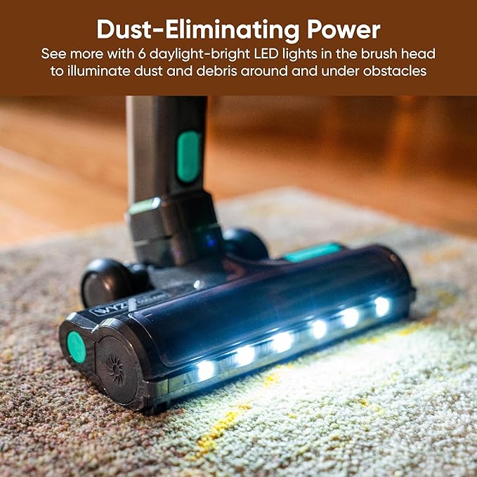 Wyze Cordless Vacuum Cleaner with 20000Pa Powerful Suction, Lightweight Stick with HEPA Filter, 300W Powerful Brushless Motor, 40mins Runtime in Eco Mode, for Home Hard Floor Carpet Pet Hair