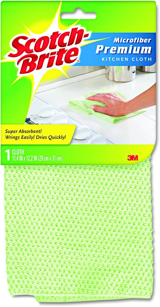 Scotch-Brite Premium Kitchen Cleaning Cloth, Microfiber, Assorted Colors (9035-1)
