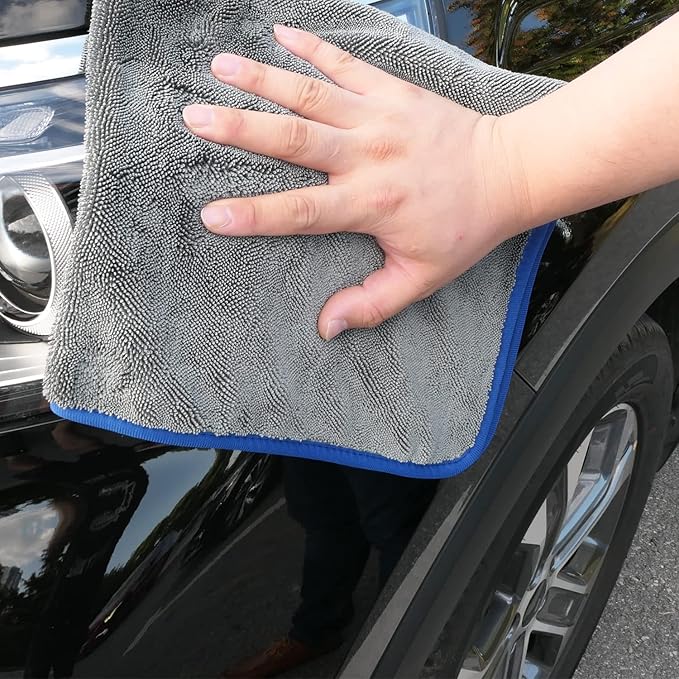 SHSCLY Professional Car Drying Towel – 2-Pack XL Microfiber Towels for Cars, Trucks & SUVs, No Drag, Paint-Safe, Controlled Streak-Free Drying, Lightweight Feel When Wet, Soft & Absorbent, 29" × 33"