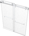 VITRA-200X 56.5-59" W x 78" High 3/8" Twinglide Frameless Shower Door with (10mm) Rain Tempered Glass (Chrome)