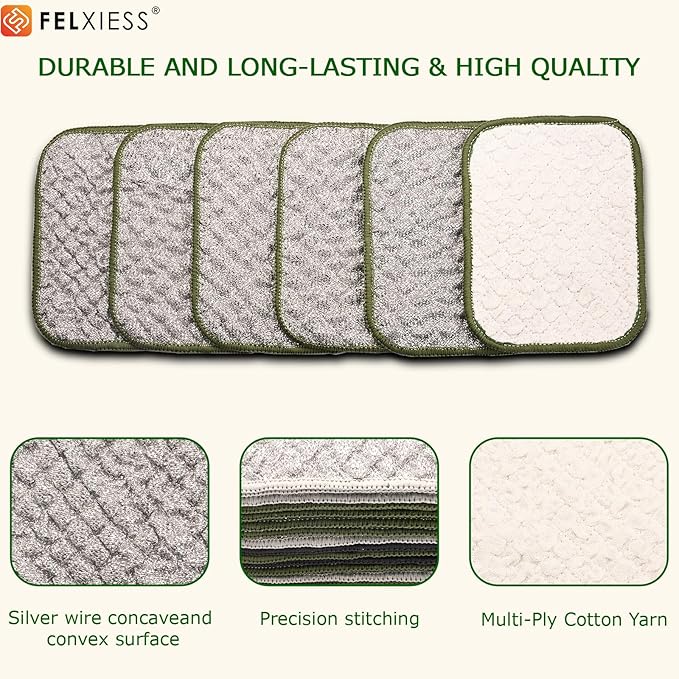 2026 New Double Side Non Scratch Wire Dishcloths,Multipurpose Wire Dishwashing Rags for Wet and Dry, Reusable Metal Dish Cloth,Wire Miracle Cleaning Cloths for Kitchen（6Pcs）