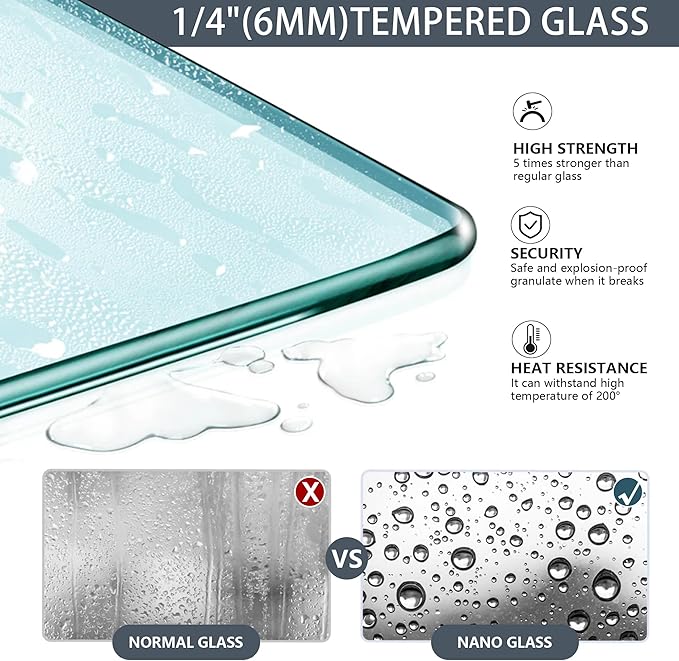 Bathtub Shower Door, 34" W X 58" H Fixed Bathtub Shower Glass Panel in Polished Chrome Finish, 1/4"(6mm) Clear Tempered Frameless Shower Glass Door, Tub Shower Panel with Clamps and Handle