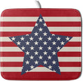 Blue Star Patriotic July of 4th Dish Drying Mat for Kitchen Counter 16x18 Independence Day Red Striped Absorbent Reversible Microfiber Drying Mats Kitchen Countertop Protector Dishes Drainer Rack Pad