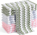 Homaxy 12 Pack Kitchen Dish Cloths, Ultra Soft and Absorbent Dish Towels, Reusable Fast Drying Microfiber Cleaning Cloth, Double Waves Coral Velvet No-lint, 10 x 10 inches, Blue/Green/Pink