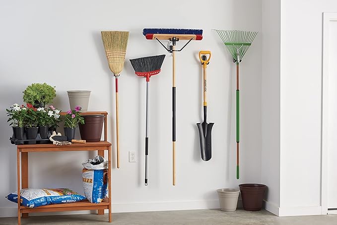 Harper 24 Inch Push Broom with Stiff Bristles, Premium Heavy Duty Outdoor Wet/Dry Rough-Surface, for Mulch, Gravel, Oil Dry, Dirt, Soil, with Long Wooden Handle