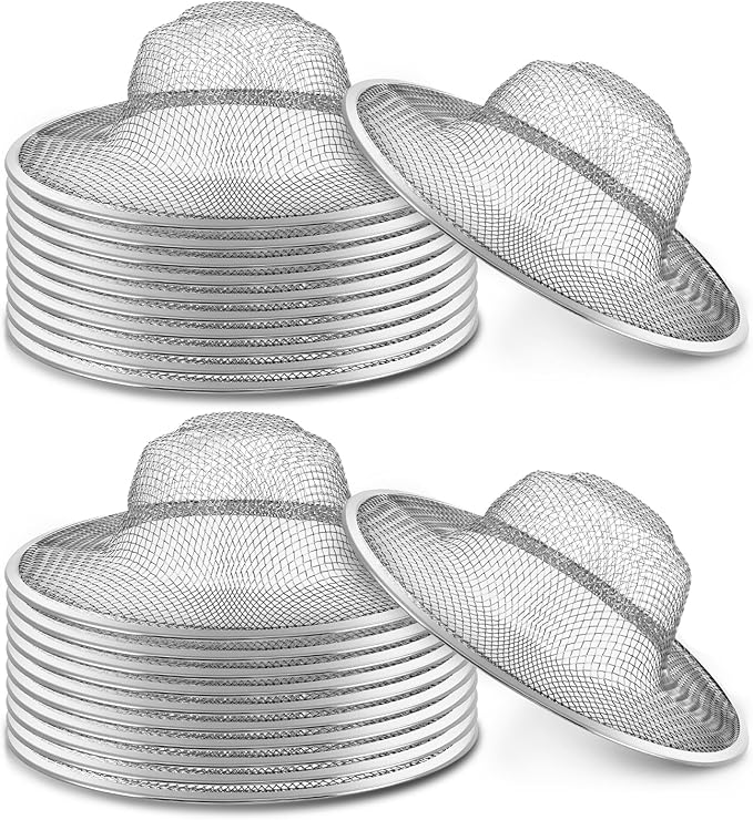 40 Pcs Mesh Sink Strainer, 4.5" Diameter Stainless Steel Slop Basket Filter Trap Metal Durable Kitchen Sink Drain Strainer with Large Wide Rim for The Sinks in Kitchen Bathroom Shower Drain