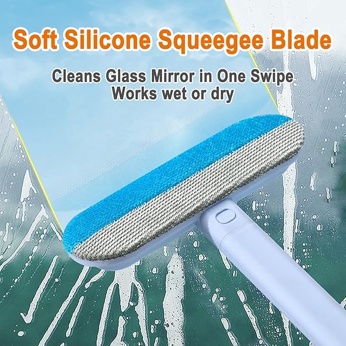 6-in-1 Window Track & Screen Cleaning Kit – Detachable Brushes, Squeegee, Microfiber Cloth & Spray Bottle for Home Window Cleaning