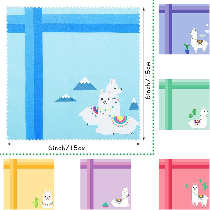 Weewooday 18 Pieces Glasses Cleaning Cloth Cute Flower Spring Floral Design Microfiber Cleaning Cloth Llama Eye Glasses Lens Cleaner Cloth Glasses Reusable Cloth Wipes for Phone (Llama)